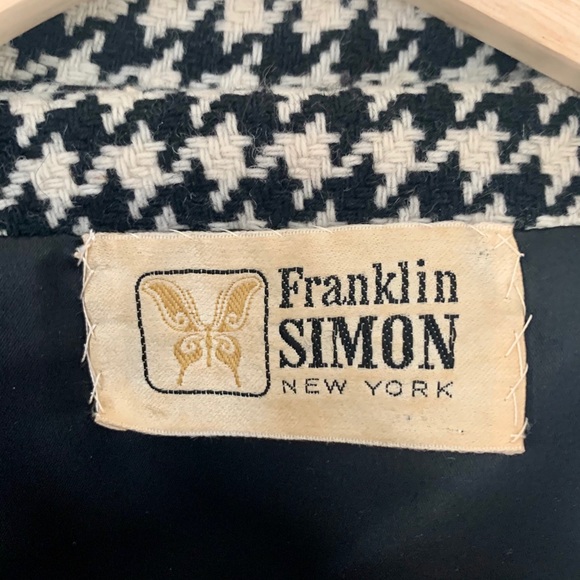 Vintage Franklin Simon Wool Checked Coat and Skirt - Picture 4 of 7